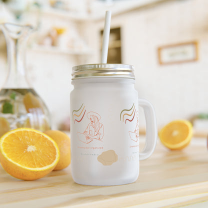Dream Big Organized Mason Jar with Straw - Cute Office Drinkware